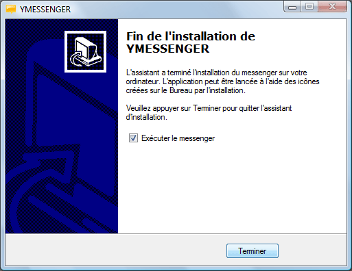 Fin de l'installation